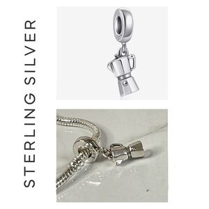 🌟 925 Sterling Silver Espresso Pot Charm